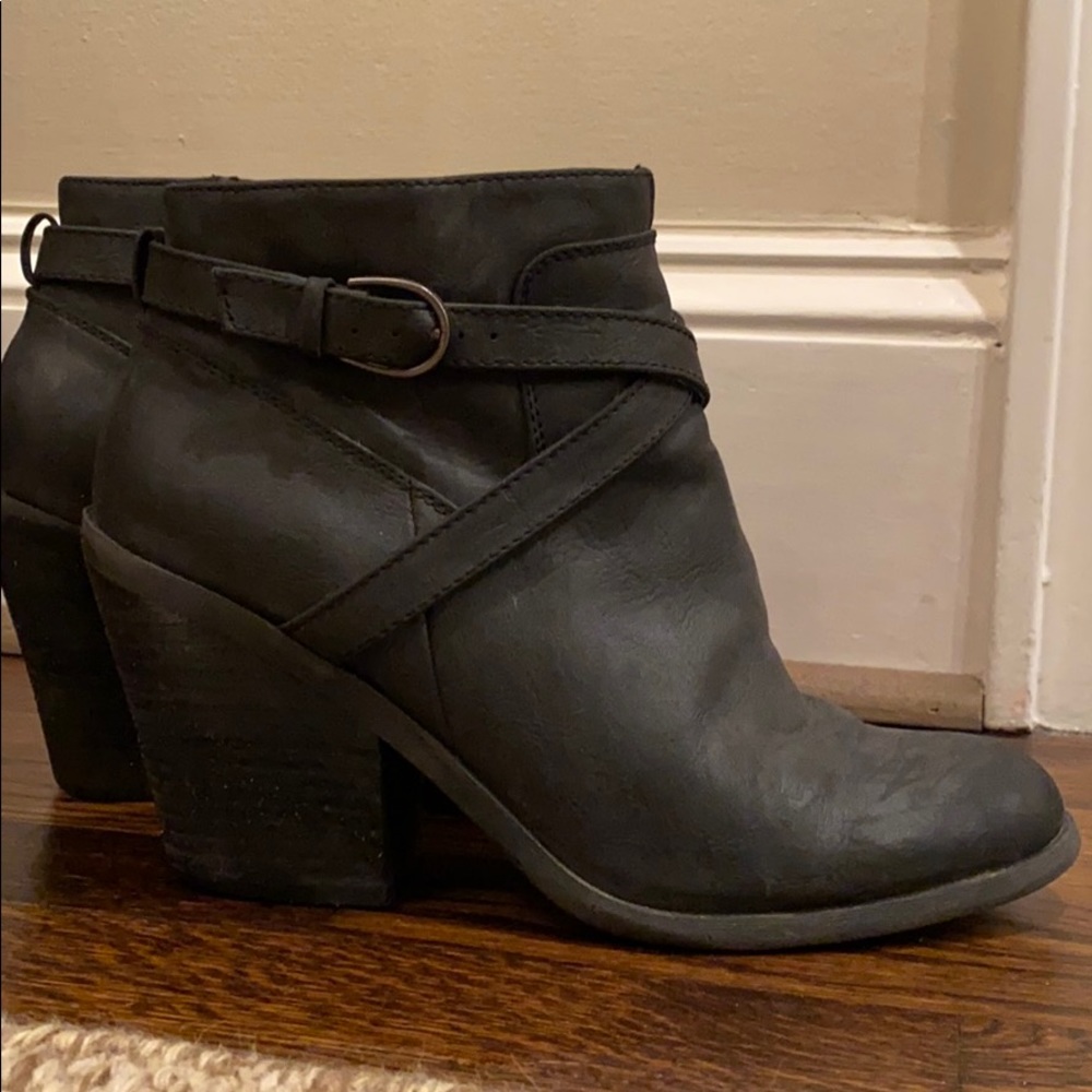 Lucky Brand Black Heeled Booties